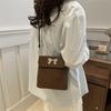 Bolso Cuadrado Pequeño de Axila Texturizado de Moda Estilo Coreano para Mujer 2024 Nuevo Verano Bolso de Hombro con Lazo Estilo Coreano de Mano Cruzado