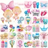 Série de bebê desenho animado Azul Rosa bebê masculino e feminino mamadeira de alimentação por pé carrinho de bebê Trojan decoração fofa de aniversário