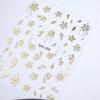Famosos en Internet calcomanías para decoración de uñas tipo florete chapadas en oro, mariposas tridimensionales doradas y plateadas, decoraciones de flores de cinco pétalos con relieve y estampado en dorado