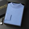 Suéter de cachemira de cuello alto medio para hombre, suéter de cachemira 100% pura, otoño e invierno, camisa gruesa sin costuras, cálida