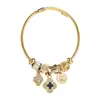 Pulsera de Acero Inoxidable Panjia Dora Transfronteriza con Forma de Lazo Corazón Diamante Geométrico Pulsera Pequeña Fresca Versátil con Cuentas para Mujer