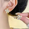 Brincos de Pérola Florais Retro Franceses Doces e Etéreos para Mulheres, Design de Nicho de Luxo Leve, Brincos de Alta Qualidade com um Temperamento Refinado