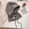 Invierno Nuevo Estilo Coreano Versátil Color Sólido Sombrero Cortavientos para Mujer Cálido Protección para los Oídos Bufanda con Capucha para el Cuello Gorro de Lana Tejido Venta al por Mayor