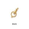 Plata de ley S925 giro doble anillo hebilla collar de perlas de cristal hebilla de cierre accesorios pulsera de cuentas DIY hebilla de conexión