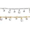 Cadena colgante de perlas de imitación con retención de color, cadena de cuentas sueltas de circonita redonda, joyería hecha a mano, collar de mano, venta al por mayor
