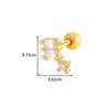 Nuevo Colgante Geométrico de Zirconia con Incrustaciones de Cobre de Hensen Clavo para Hueso de Oreja con Tornillo Varilla de Acero Inoxidable Piercing de Cartílago Europeo y Americano Clavo para Oreja