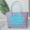 Bolsa de Mano Grande de Stock de Fábrica Tejida Cesta de Verduras Hecha a Mano Bolso Grande Bolsa de Playa Cesta de Mano Tejida