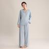 Pijama Feminino Personalizado Estilo Japonês com Gola Pequena, Conjunto Macio e Amigo da Pele, Algodão Tricotado para Casa na Primavera e Verão, Casual e Usável Fora de Casa
