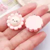 Accesorios de Resina para Manualidades de Dibujos Animados Joyería Rosa Crema Piruleta Pastel Oso Colgante Collar Pendientes Colgante para Llaves
