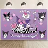 Decoración de Fiesta de Cumpleaños para Perros Yugui Banner de Cumpleaños Sanrio Tela de Fondo de Cumpleaños Fondo para Fotos de Fiesta Tapiz