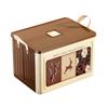 Caja de Almacenamiento Antigua Caja de Almacenamiento para Ropa y Snacks Caja de Almacenamiento Portátil para Dormitorio con Tapa Caja Plegable de Gran Capacidad
