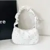 Diseño único, estilo coreano, artística nueva colección 2026, bolso de axila con estampado de estrellas, bolso de hombro plisado para mujer, bolso de trabajo