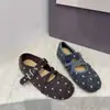 ¡Bailarinas estilo coreano! Pantuflas esponjosas de estilo francés para mujer, con cintura elástica, suela plana y lunares - un artículo popular de otoño/invierno, perfecto para un look de hada
