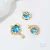 Preservação de Cor Conjunto de Ouro 14K Zircônia Planeta Azul Galáxia Lua Pingente diy Pulseira Colar Feito à Mão Joias Pingente