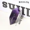 Cristal de Ametista Natural Dupla Ponta Coluna Pedra Bruta Polida Mini Coluna de Ametista Brasileira Prisma Hexagonal Ornamento Atacado