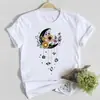 Camiseta de Manga Corta con Estampado de Flores Nuevo 2025 para Mujer, Top Casual de Manga Corta