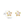 Pendientes Retro de Estrella y Corazón de Venta Caliente Transfronteriza Pendientes con Textura Cruzada Pendientes Creativos de Nicho Lindos de Perla Joyería