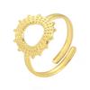 Suministro mayorista de fábrica moda simple acero de titanio hueco Hueco Sol lunares abierto ajustable anillo de acero inoxidable