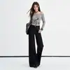 Jeans de Mujer de Color Café Transfronterizos Maillard de Cintura Alta Elásticos con Más Terciopelo Estilo Caliente Otoño/Invierno 2026 Versátiles Cálidos de Campana