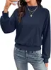 Amazon Ropa para mujer europea y americana transfronteriza nueva otoño e invierno 2026 cuello medio alto manga larga holgada casual camiseta sudadera ropa para mujer