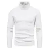 Suéter de Cuello Alto Nuevo Otoño Invierno 2026 para Hombre al por Mayor Estilo Coreano Ajustado Juvenil Color Sólido Suéter de Punto Capa Base