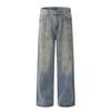 Jeans Retos Americanos 11Kn com Estampa Splash-Ink para Homens e Mulheres com Gradiente Solto Estéreo Moderno Casual Empilhado Emagrecedor Calças de Perna Larga
