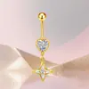 Gabe Moda Transfronteriza Europea y Americana Chica Estilo Trendy Estrella Lazo Anillo para Ombligo Joyería de Piercing