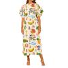 Verão 2026 Novo Estilo Transfronteiriço Europeu e Americano Comércio Exterior Moda Feminina Elegante e Fashion com Estampa Bolso Cinto na Cintura Vestido