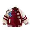 Abrigo para Niños Forro de Polar Engrosado Otoño e Invierno Nuevo Estilo Occidental Ropa de Invierno de Béisbol para Bebé Ropa de Algodón Cálida para Niños Moda