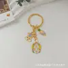 Llavero de Huevo de Pascua de Dibujos Animados Transfronterizo Lindo Conejo Aleación con Goteo de Aceite Colgante para Mochila Escolar Exquisito Regalo Adornos Colgantes
