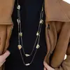 Colar Dourado de Pedras Irregulares Estilo Simples Coreano Nicho High-End Feminino Atmosfera de Outono e Inverno Corrente de Suéter Empilhada