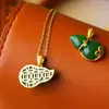 Gran Sabio aro mantra Fu Lu Yannian verde espinaca jaspe verde calabaza diamante colgante chapado en oro arena dorada collar joyería estilo antiguo para mujeres