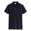 Camisa Polo con cremallera popular de talla europea para comercio exterior para hombre, camiseta casual deportiva de moda de manga corta, la más vendida transfronteriza con cuello