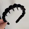 Diadema de Terciopelo de Corona Alta para Otoño e Invierno para Mujer, Diadema Trenzada Dentada, Diadema Simple y Elegante con un Toque de Lujo, Accesorio para el Cabello para Lavarse la Cara
