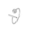 Anillo de plata de ley 925 con diseño de nicho, circonita asimétrica simple y elegante, combinable con todo.