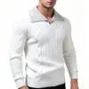 Suéter retro de punto trenzado para hombre, europeo y americano, con bloques de color, diseño de imitación de dos piezas, con cuello camisero, jersey de punto para otoño e invierno 2026