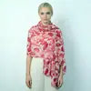 Estampagem a quente botão de flor trama de cetim vendas diretas da fábrica comércio exterior transfronteiriço toque de algodão e linho lenço longo feminino lenço xale primavera e verão