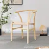 Silla de cuerda de madera maciza Silla de té de barra de bed & breakfast nórdico Respaldo Reposabrazos Silla Taishi Silla de comedor de tronco para el hogar Silla Y