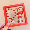 Acessórios de Cabelo de Ano Novo Infantil Conjunto de Pulseiras Menininha Ano Novo Festivo Desenho Animado Clipes de Orelha Caixa de Presente Bebê Adereços de Cabeça Hanfu