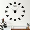 Reloj de Pared Estéreo 3D con Números Romanos DIY Reloj Creativo Estilo Normcore Decoración para Sala de Estar Dormitorio Reloj Pegatina de Pared Espejo