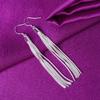 Recién Llegados Aretes Plateados Estilo Coreano Moda Super Largos Cadena de Hueso de Serpiente Borla Aretes Exagerados Elegantes Línea de Oreja Joyería para Dama