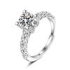 Anillo de Diamante de Imitación Moissanita de Lujo W para Mujer, Anillo de Diamante de Temperamento de Lujo Ligero de Nicho, Anillo de Boda para Pareja Estilo Ins, Exclusivamente para Suministro Transfronterizo