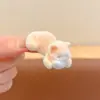 Pinza para el pelo de gatito lindo comiendo pescado, Pinza de terciopelo linda y femenina para patillas laterales, Pinza de pico de pato, Accesorio para el pelo de clip BB de dibujos animados para mujer