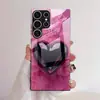 Adecuado para funda de teléfono Samsung S26ULTRA A90 corazón negro brillante S24 vidrio templado A16 cubierta protectora A07