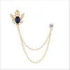Broche de Moda Estilo Coreano para Mujer Moda Estilo Británico Retro Águila Traje Corona Escudo Emblema Pin Grande Accesorios
