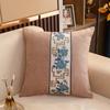 Cojín Cuadrado Grande para Respaldo Estilo Chinoiserie de Chenilla Listo para Usar del Fabricante Cojín de Cuero Cama Cojín de Cabecera