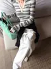 Suéter de punto Henley a rayas con bloques de color, maduro y elegante, estilo francés para mujer, top básico de manga larga ajustado a la moda para principios de otoño