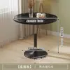 Mesa Redonda Sencilla con Ruedas, Altura Ajustable, Adecuada para Uso Doméstico, Mesa Pequeña de Balcón, Mesa de Recepción y Negociación de Ocio, Mesa Lateral de Sofá Tulipán