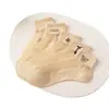 Meias Femininas de Algodão com Solado, Cor Sólida, Ultra Finas, para o Verão, Meias Curtas Modernas, Versáteis, Cor da Pele, Transparentes Fofas, Estilo Japonês, Meias Cáqui
