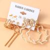 Conjunto de Brincos Metálicos Retrô Conjunto Criativo de Brincos Simples Brincos de Liga Brincos de Pérola Estação Independente Europeia e Americana
